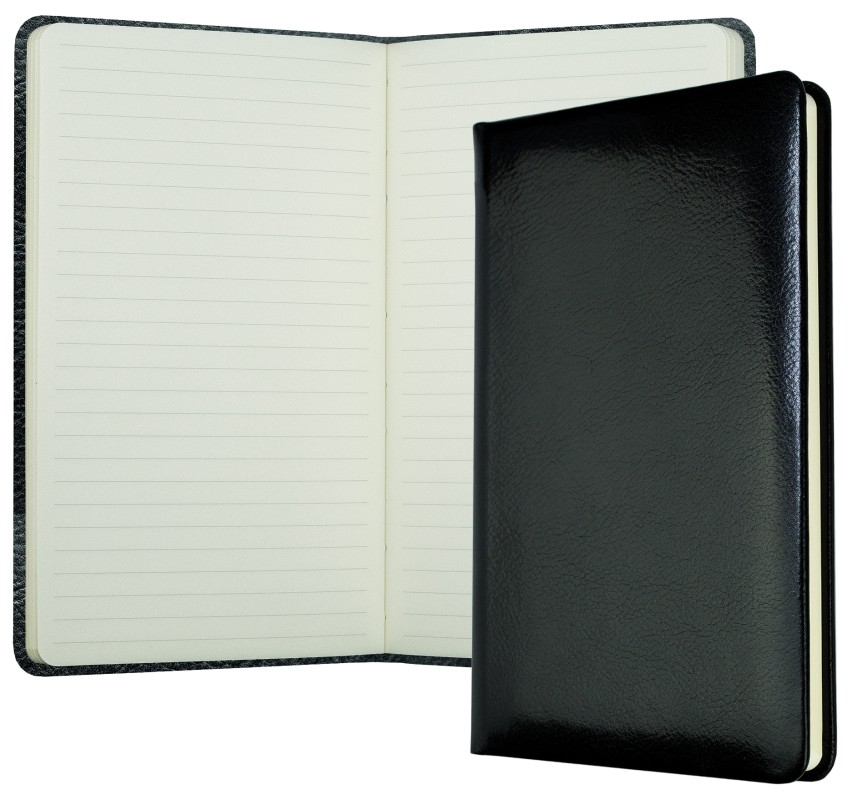 Notizbuch DIN A5 schmal (gebunden) | Echtleder | VINTAGE schwarz